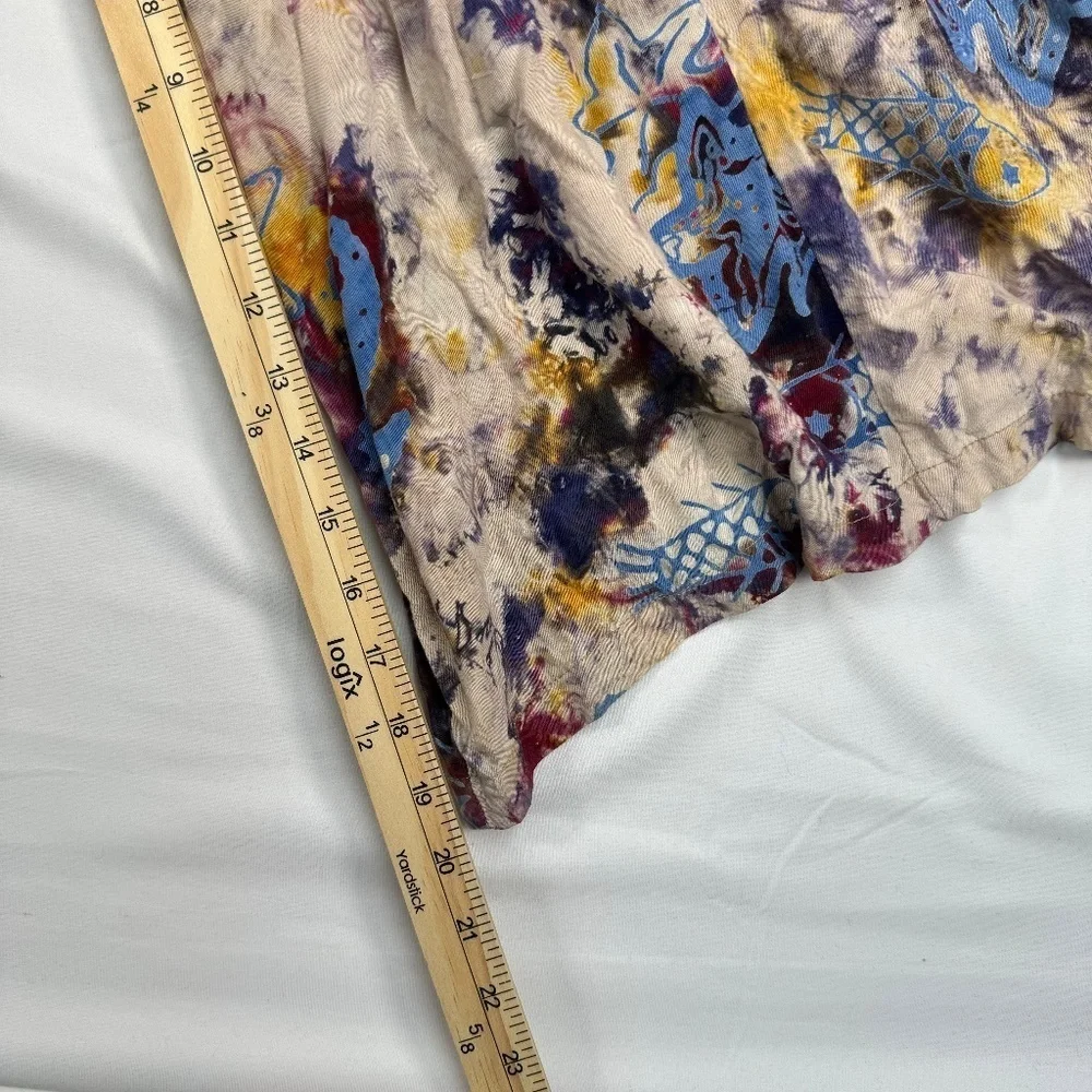 OK Mike Sleeveless Wide Leg Button Up Jumpsuit Womens One Size Multicolor